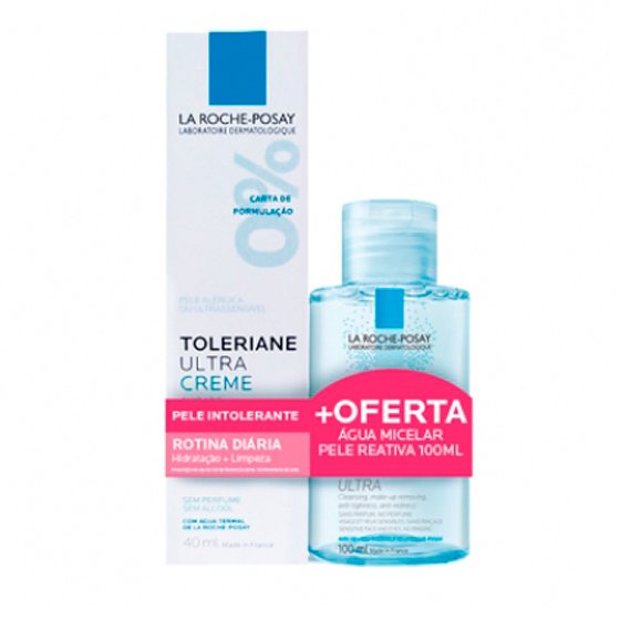 ROCHE POSAY TOLERIANE ULTRA CREME PELE INTOLERANTE 40 ML COM OFERTA DE ÁGUA MICELAR PELE REATIVA 100...