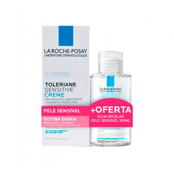 ROCHE POSAY TOLERIANE SENSITIVE CREME 40 ML COM OFERTA DE ÁGUA MICELAR 100 ML