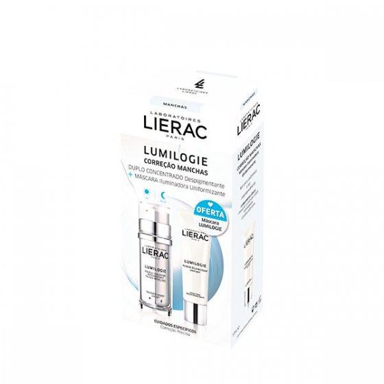 LIERAC LUMILOGIE CONCENTRADO DUPLO DESPIGMENTANTE 30 ML COM OFERTA MÁSCARA ILUMINADORA UNIFORMIZANTE...