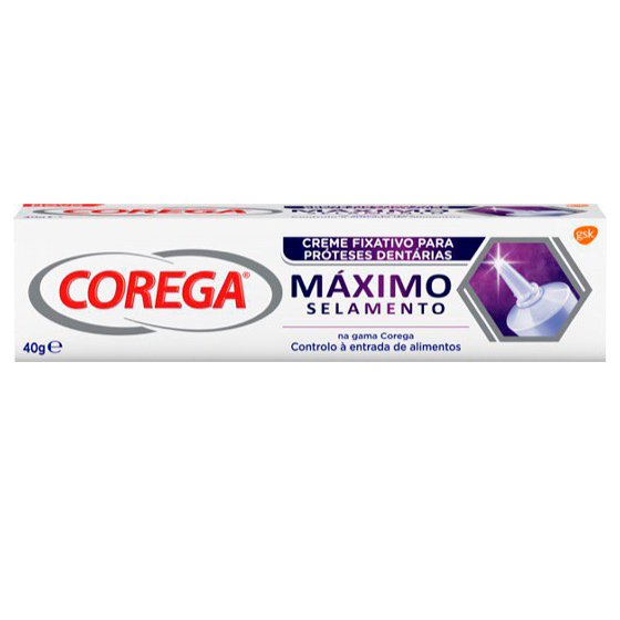 COREGA MÁXIMO SELAMENTO CREME FIXADOR PARA PRÓTESE DENTÁRIA 40 G COM DESCONTO DE 20%
