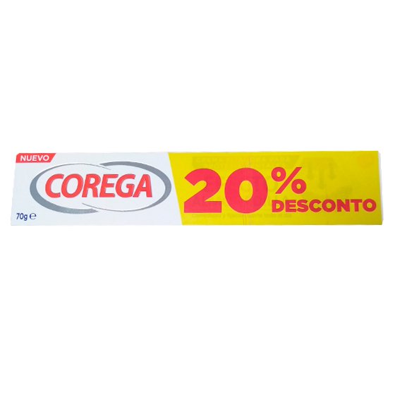 COREGA EFEITO ALMOFADA CREME FIXADOR PARA PRÓTESE DENTÁRIA 70 G COM DESCONTO DE 20%