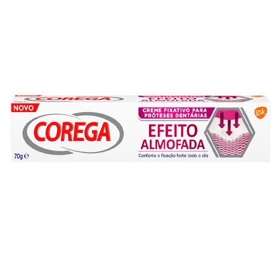 COREGA EFEITO ALMOFADA CREME FIXADOR PARA PRÓTESE DENTÁRIA 70 G COM DESCONTO DE 20%
