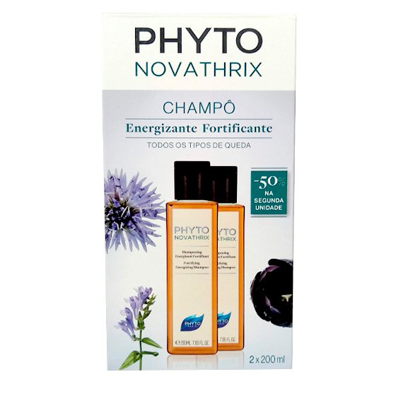 PHYTO PHYTONOVATHRIX DUO CHAMPÔ ANTIQUEDA 2 X 200 ML COM DESCONTO DE 50% NA 2Ş EMBALAGEM