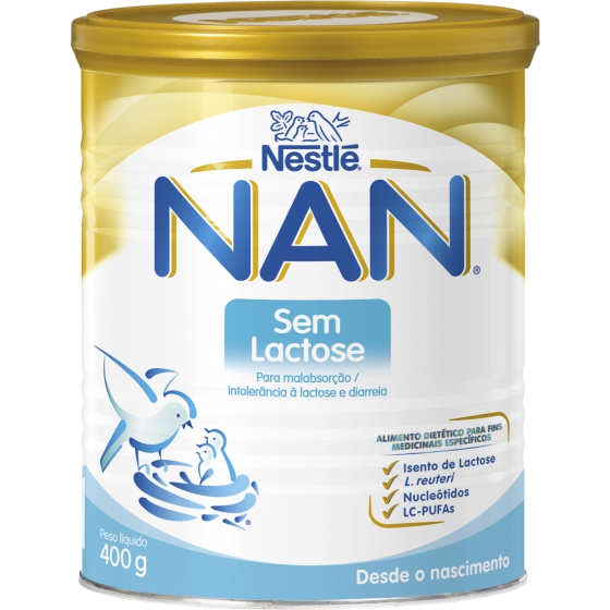 NAN S/LACTOSE LEITE LACT PO 400G