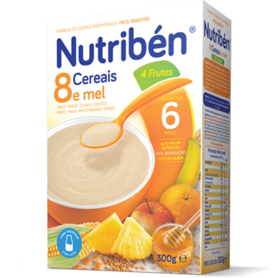 NUTRIBEN FARINHAS 8 CEREAIS MEL 4 FRUT 300G