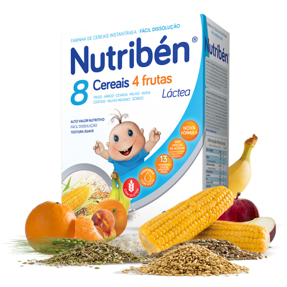 NUTRIBEN FARINHAS 8 CEREAIS 4 FRUT LA 2X300
